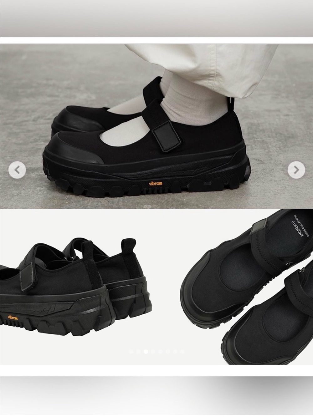 AMOMENTO Black Vibram Mary Jane Loafers. - Picture 5 of 16